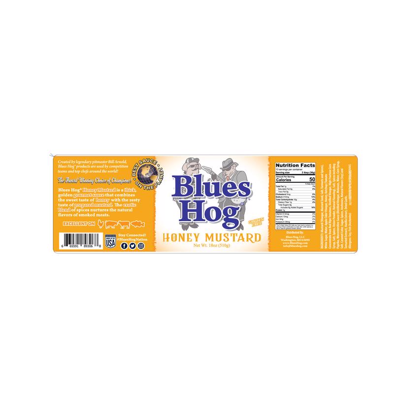 Blues Hog Honey Mustard BBQ Sauce 18 oz, Pack of 6