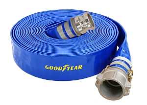 Abbott Rubber 1148-3000-50 Water Discharge Hose, 50 ft L, Male x Female Thread, PVC, Blue