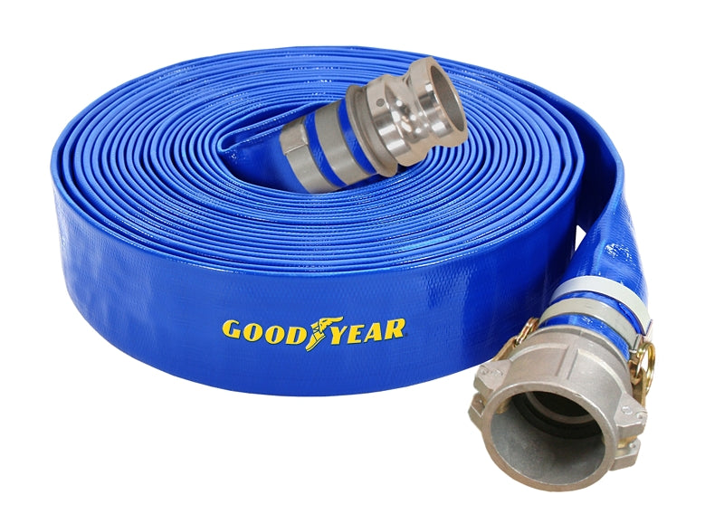 Abbott Rubber 1148-3000-50 Water Discharge Hose, 50 ft L, Male x Female Thread, PVC, Blue