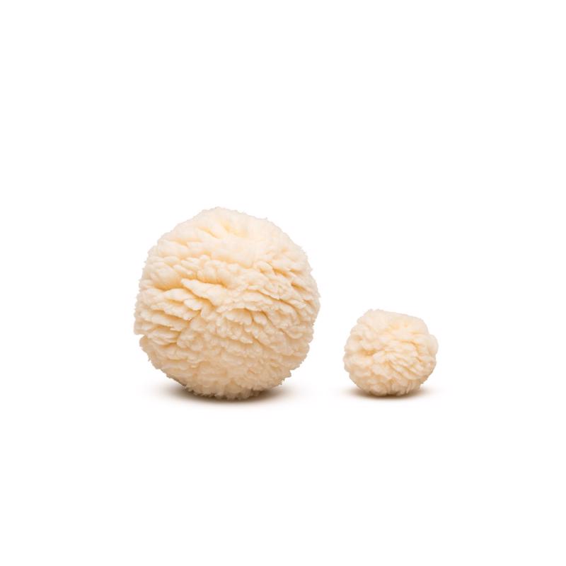 HuggleHounds Beige Fleece Ball Dog Toy Small 1 pk