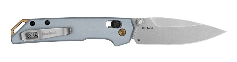 Kershaw Iridium Mini Series 2051 Pocket Knife, 3 in L Blade, Steel Blade, 1-Blade, Anodized Handle, Ice Blue Handle