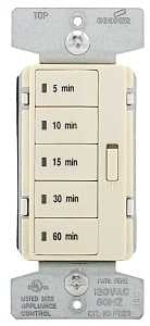 Eaton Wiring Devices PT18M-LA-K Programmable Minute Timer, 15 A, 120 V, 1800 W, 5 to 60 min Time Setting, Light Almond
