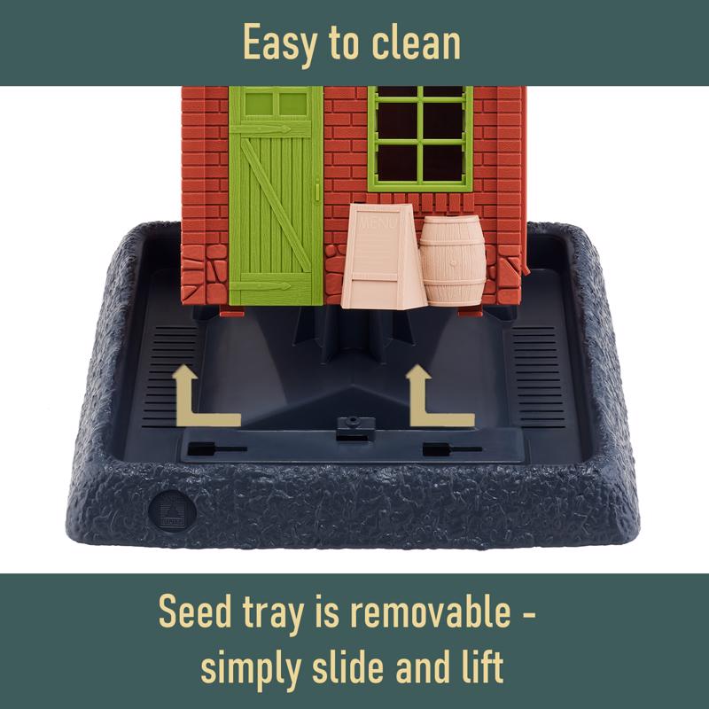 North States Village Wild Bird 5 lb Plastic Hopper Bird Feeder 4 ports, Pack of 2