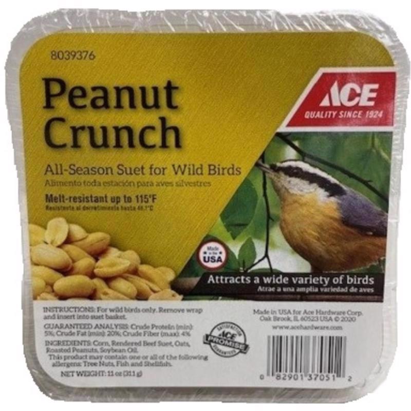 Ace Peanut Crunch Assorted Species Beef Suet 11 oz, Pack of 12