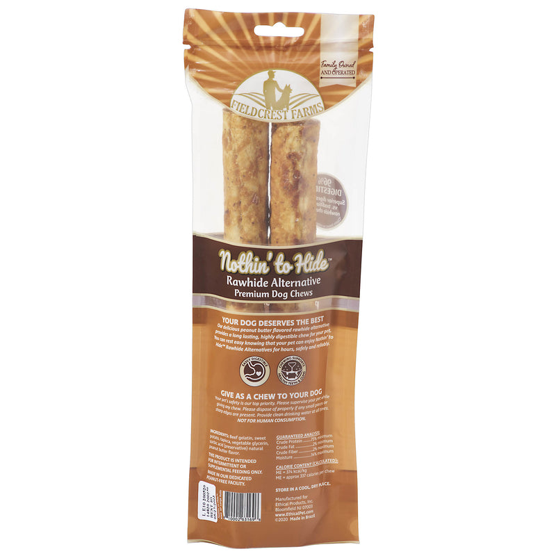 Fieldcrest Farms Nothin' to Hide Peanut Butter Grain Free Chews For Dogs 6.38 oz 10 in. 2 pk