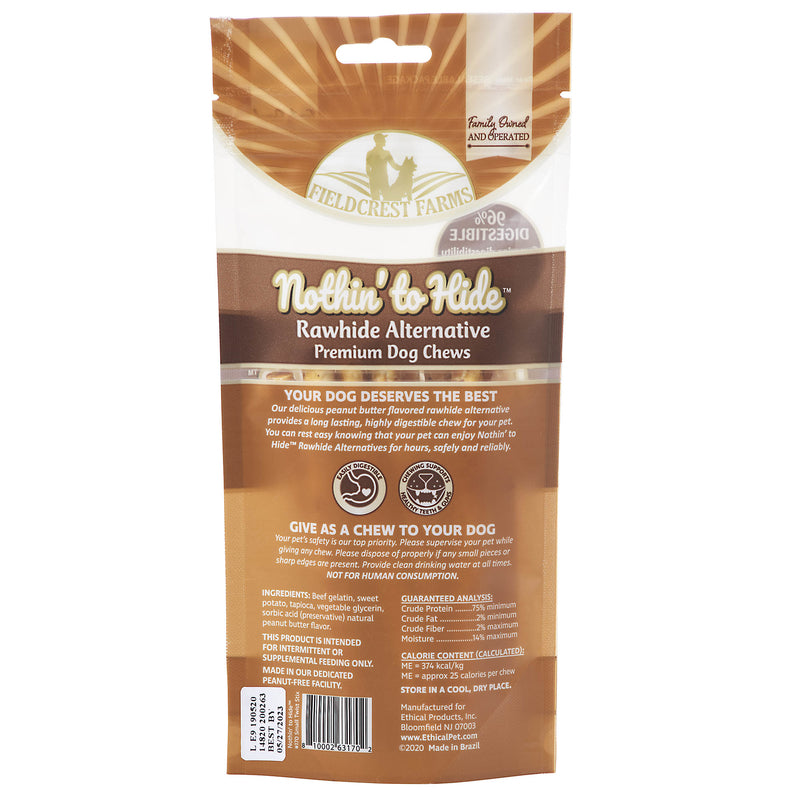 Fieldcrest Farms Nothin' to Hide Peanut Butter Grain Free Chews For Dogs 10 pk