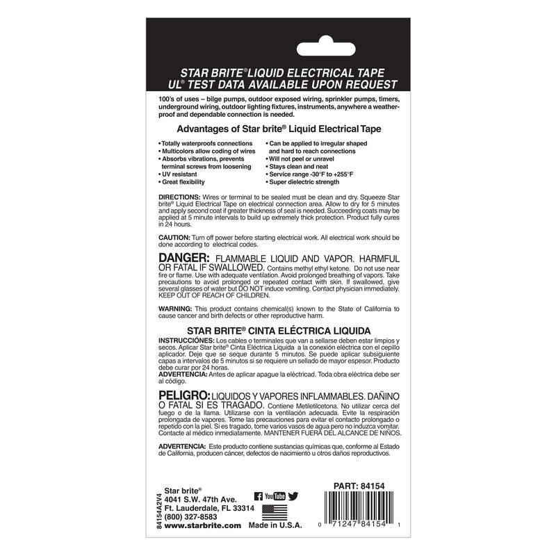 Star brite 4 in. W X 7 in. L Black Vinyl Liquid Electrical Tape