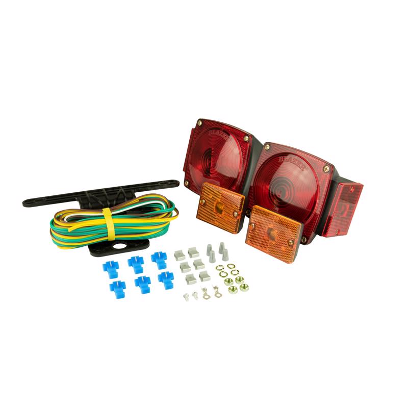 Hopkins Amber/Red Square Trailer Light Kit, Pack of 2