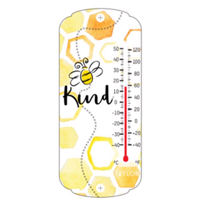 Taylor Bee Kind Tube Thermometer Plastic Multicolored 8 in., Pack of 6