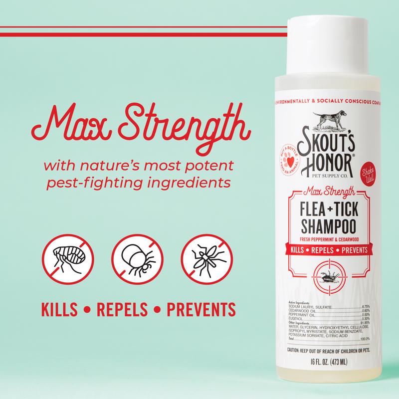 Skout's Honor White Cedarwood/Peppermint Dog Flea and Tick Shampoo 16 oz 1 pk