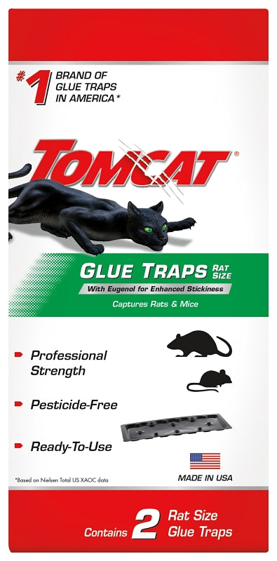 Tomcat 0362810 Rat Glue Trap, 9-3/4 in L, 4-5/8 in W, 1/2 in H, Glue Locking, Pack of 12