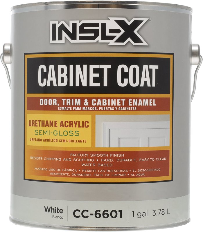 Insl-X Cabinet Coat CC-6601099-01 Trim Paint, Semi-Gloss, White, 1 gal, 350 to 450 sq-ft/gal Coverage Area