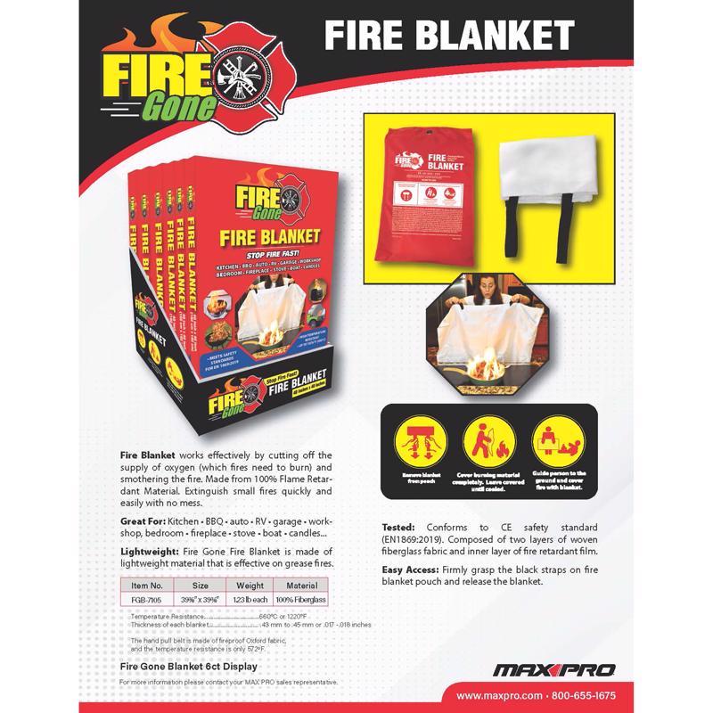 Fire Gone Fire Blanket For Household, Pack of 6