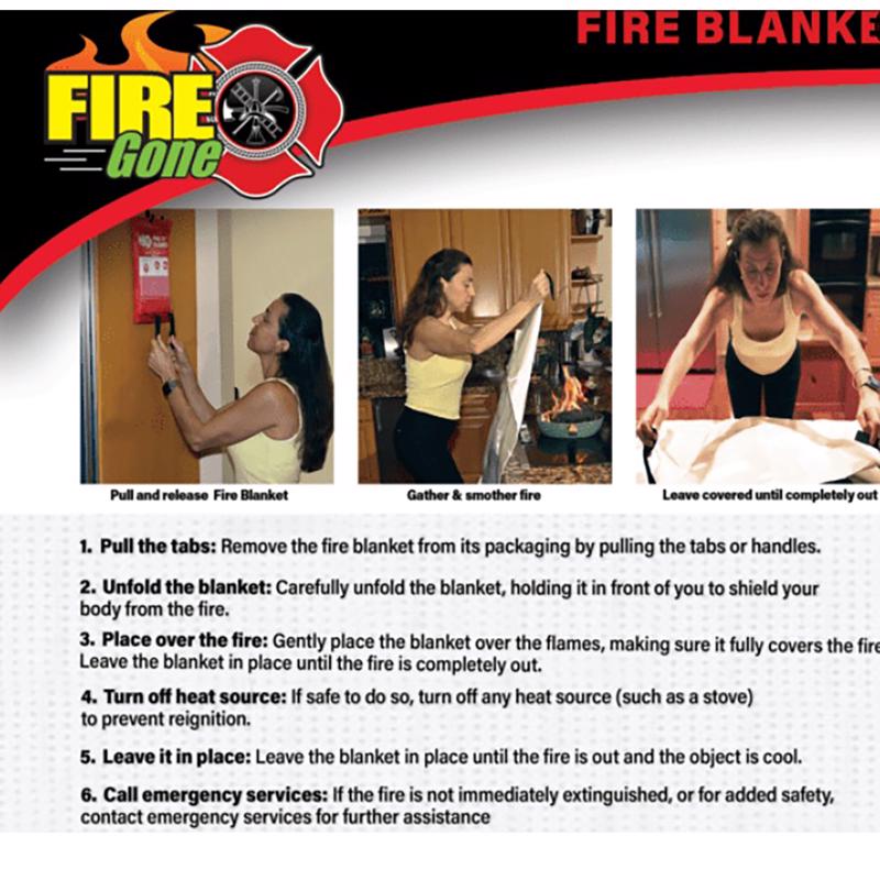 Fire Gone Fire Blanket For Household, Pack of 6