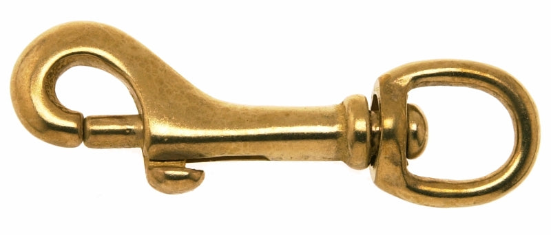 Campbell T7625604 Swiveling Bolt Snap, 3/8 in, 80 lb Working Load, Bronze, Polished