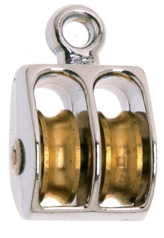 Campbell T7655212N Pulley, Single Sheave, 7/32 in Dia Eye, 5/16 in Rope, 55 lb Working Load, 1 in Sheave