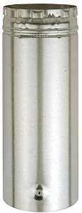 AmeriVent 5E12A Type B Gas Vent Pipe, 5 in OD, 12 in L, Aluminum/Steel, Galvanized