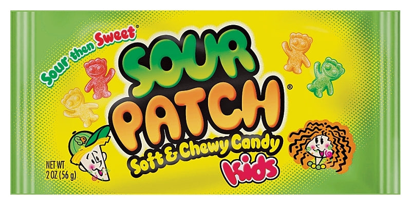 Sour Patch Kids SPK24 Candy, Nutritional Information: 215 Calories, 36 mg Sodium, 52.975 g Carbohydrates, 37.226 g Sugar, Pack of 24