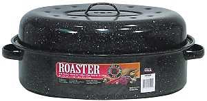 Granite Ware F0509-2 Roaster, 15 lb, Porcelain/Steel, Black, Dark Enamel, 18 in L, 12-1/4 in W, 7-1/2 in H, Pack of 2