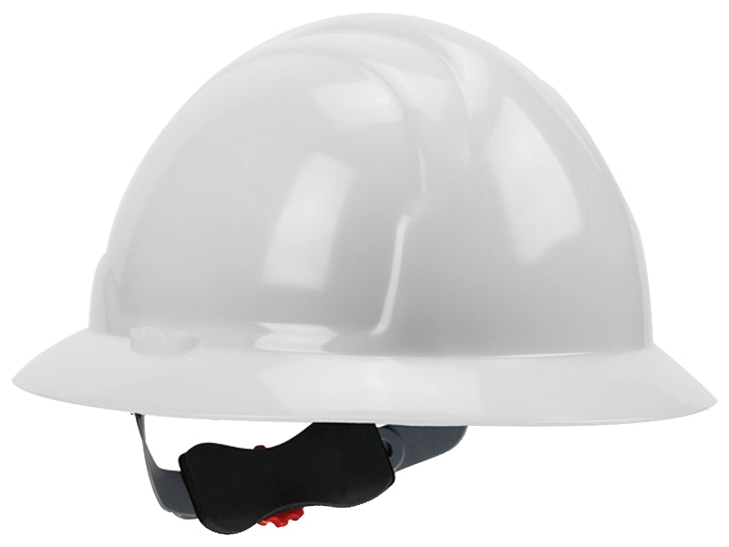 Safety Works SWX00358 Hard Hat, White, 4-Point Textile Suspension, HDPE Shell, Class: E
