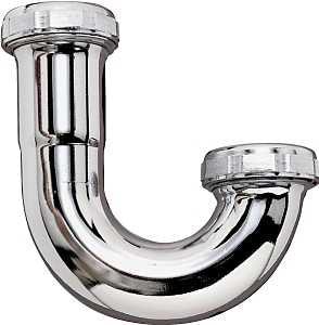 Plumb Pak PP20202 J-Bend, 1-1/2 in, 22 ga Thick Wall, Brass, Chrome