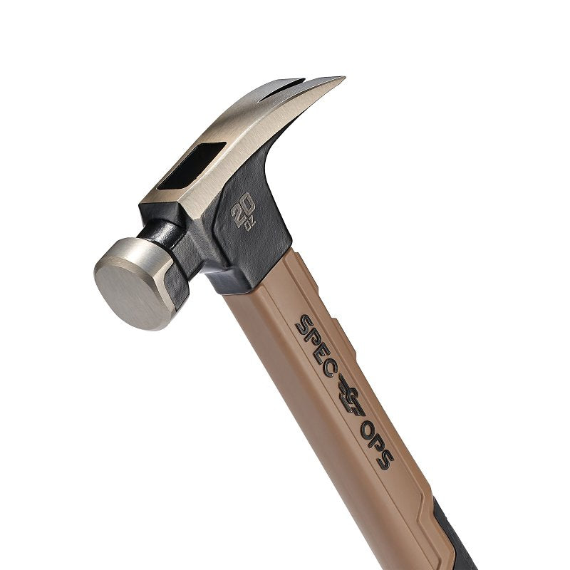 Spec Ops SPEC-M20FG16-S Hammer, 20 oz Head, Rip Claw, Steel Head, 16.85 in OAL