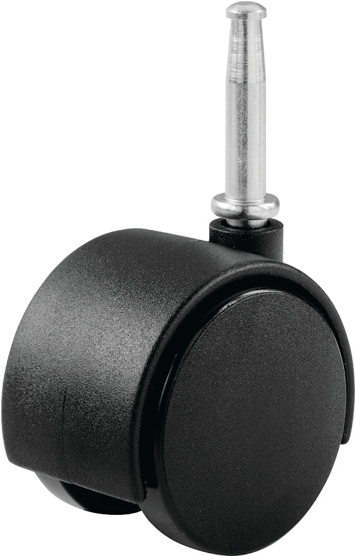 Shepherd Hardware 9418 Twin Wheel Caster, 2 in Dia Wheel, Nylon Wheel, Black, 75 lb, Plastic Housing Material