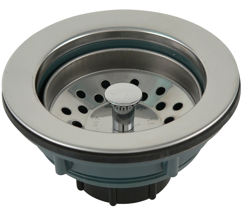 Plumb Pak PP20665 Basket Strainer, Plastic/Stainless Steel, For: 3-1/2 in Dia Opening Sinks