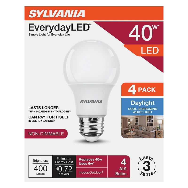 Sylvania 42013 LED Light Bulb, A19 Lamp, Daylight