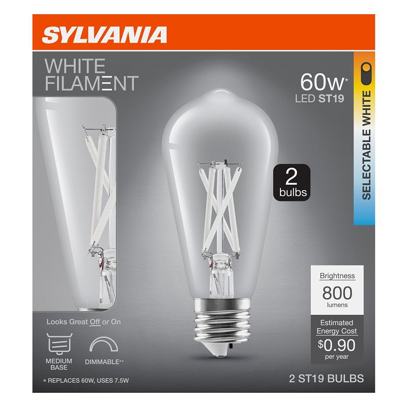 LED ST19 5CCT SELECT WH FIL 60