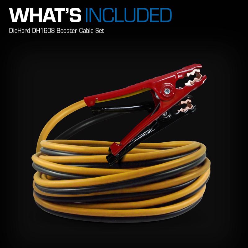 DieHard 16 ft. 8 Ga. Booster Cable Clamps