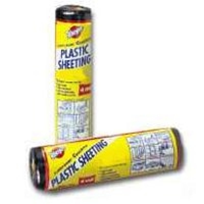Warp's 6CH15-B Poly Film, 25 ft L, 15 ft W, 6 mil Thick, Black, Pack of 4
