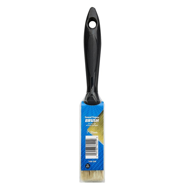 Nour 1050-25N General-Purpose Paint Brush, 25 mm W, Straight Brush, Synthetic Bristle