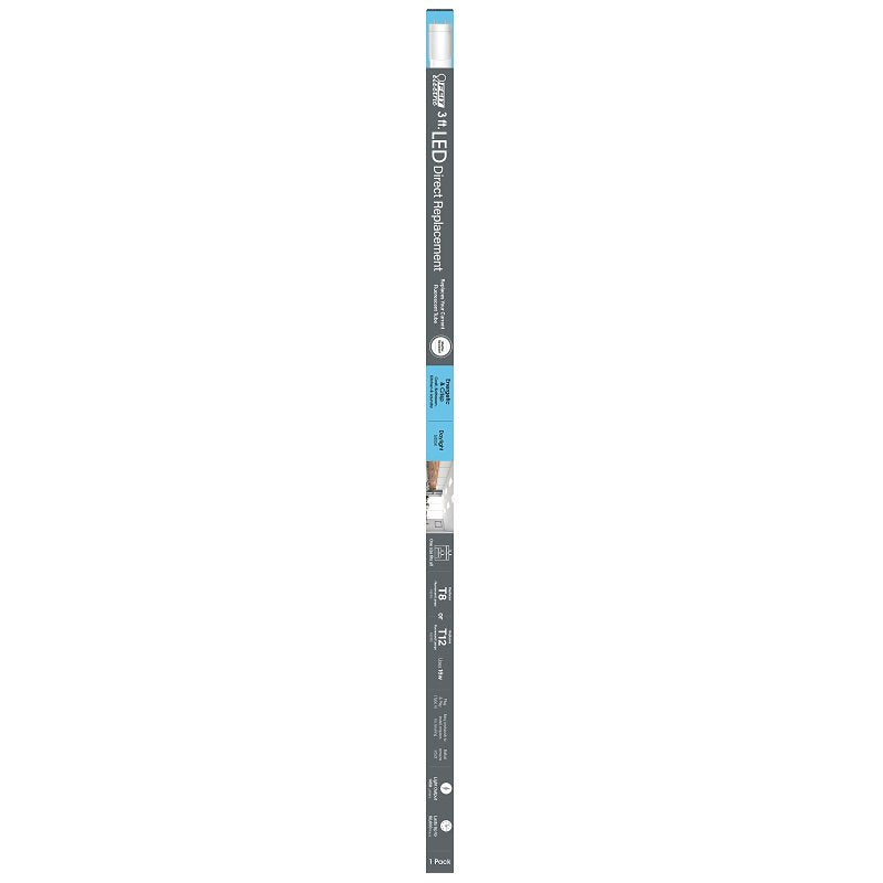 Feit Electric T36/850/LEDG2 Plug and Play LED Light Bulb, Linear, 1500 Lumens, 12 W, T8 Lamp, 125 W Equivalent, Frosted