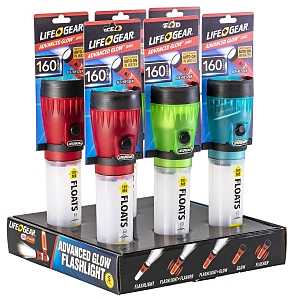 LifeGear 41-3732 Flashlight, AA Battery, LED Lamp, 80 Lumens, 25 hr Run Time, Red, Pack of 6
