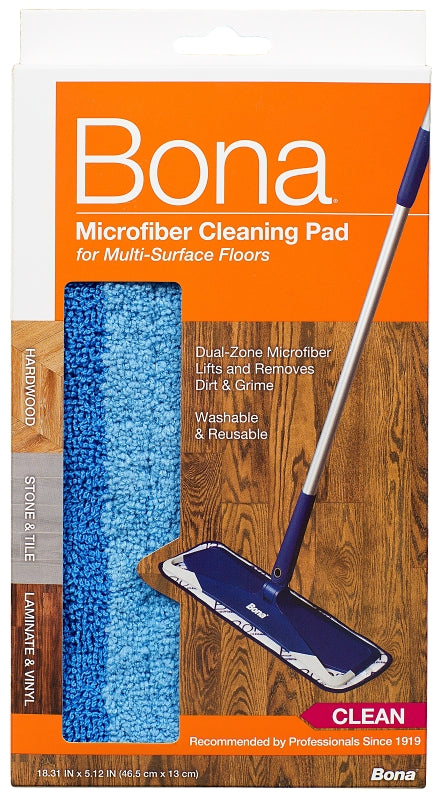 Bona AX0003053 Cleaning Pad, Microfiber, Dark Blue/Light Blue