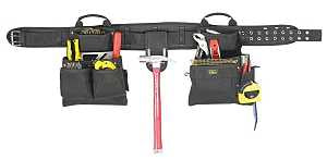 CLC TOOL WORKS 5608 4-Piece Carpenter's Combo Tool Belt, 29 to 46 in Waist, Polyester, Black, 17-Pocket