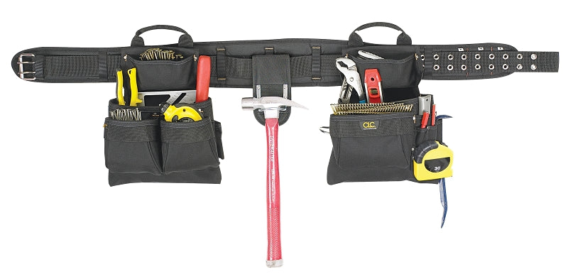CLC TOOL WORKS 5608 4-Piece Carpenter's Combo Tool Belt, 29 to 46 in Waist, Polyester, Black, 17-Pocket