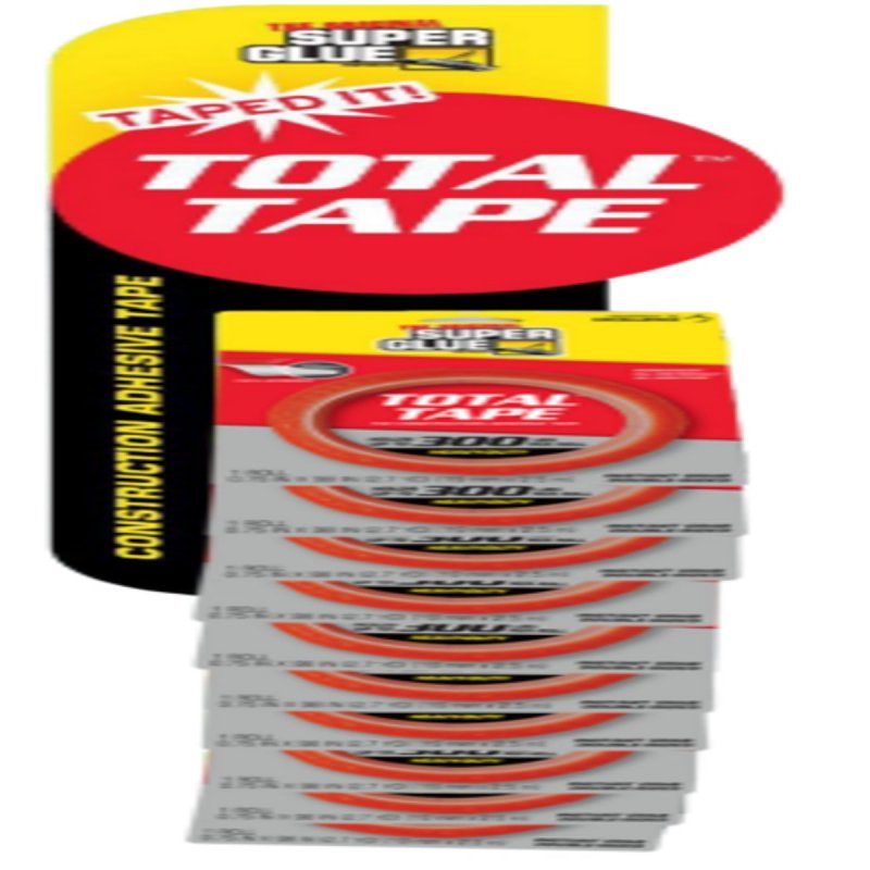 The Original Super Glue Total 11710516 Tape Roll, 98 in L, 3/4 in W, Clear/Transparent