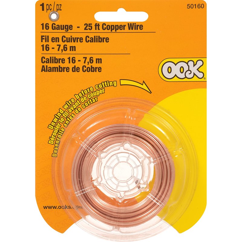 Hillman 50160 Utility Wire, 25 ft L, 16, Copper