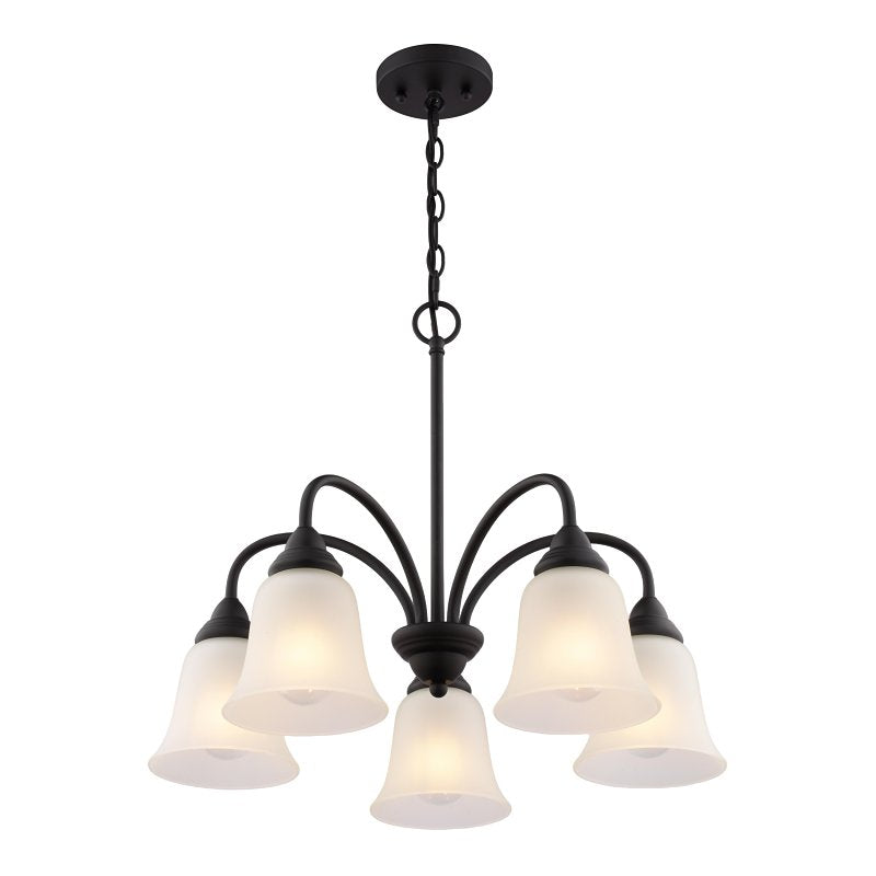 Boston Harbor OG24020 Chandelier, 5-Lamp, Metal Fixture, Matte Black Fixture