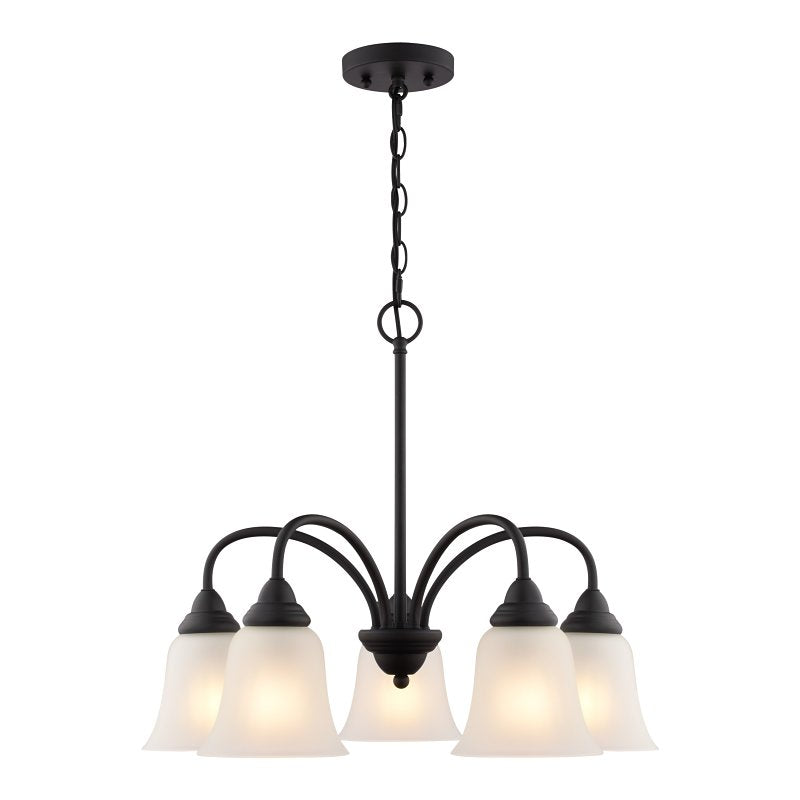 Boston Harbor OG24020 Chandelier, 5-Lamp, Metal Fixture, Matte Black Fixture