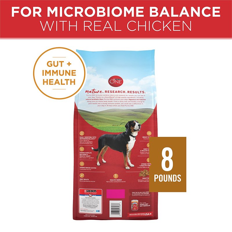 Purina SmartBlend 17380 Dog Food, Dry, Chicken, Rice Flavor, 8 lb
