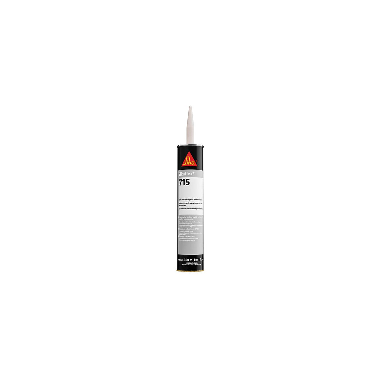 Sika° 187690 Sikaflex 715 Semi Self Leveling Roof Membrane Sealer, 10.1 oz., White