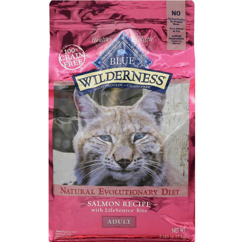 Blue Buffalo Wilderness Adult Salmon Dry Cat Food Grain Free 5 lb