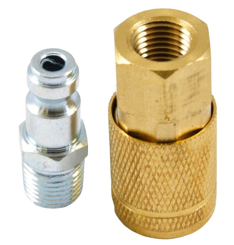 Forney 75519 Coupler and Plug Set, 1/4 in, FNPT x MNPT, Brass/Steel