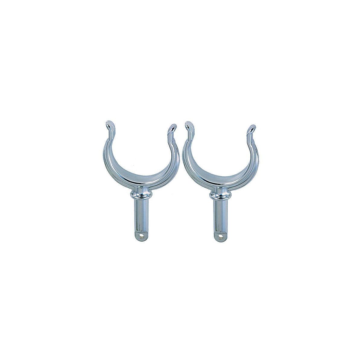 Ribbed Rowlock Horns, Chrome Plated, Pair