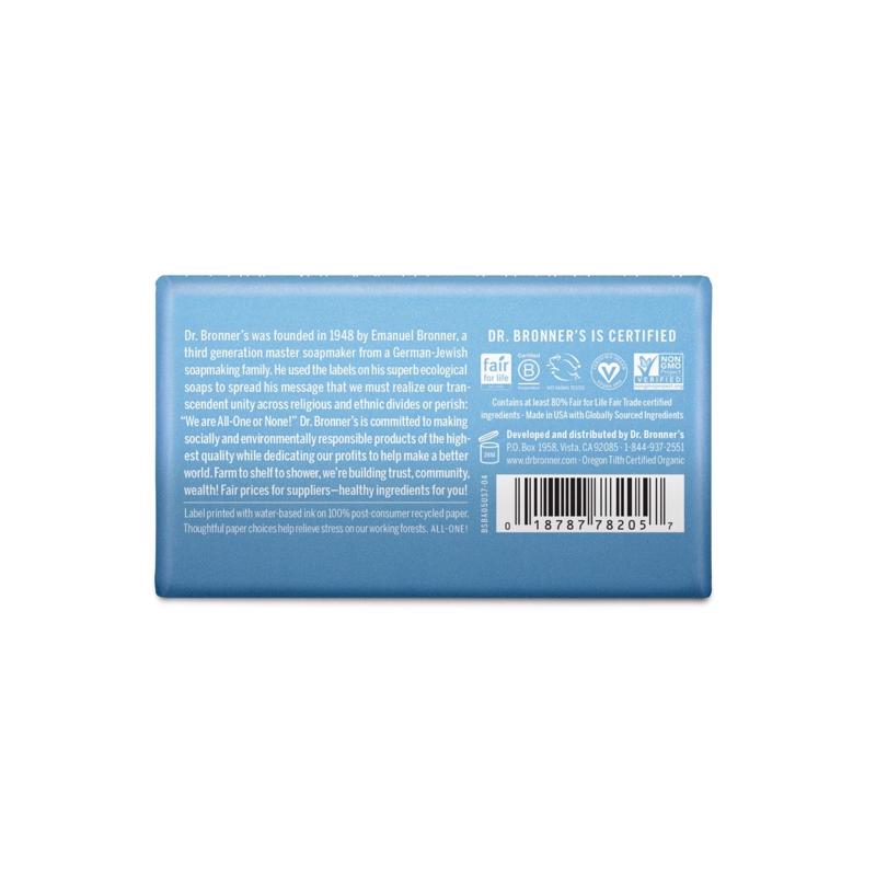 Dr. Bronner's Organic Unscented Scent Pure-Castile Baby Bar Soap 5 oz, Pack of 12
