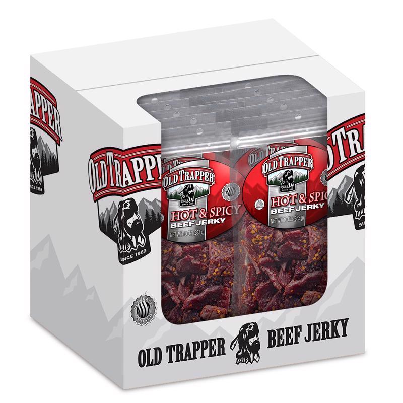 Old Trapper Hot & Spicy Beef Jerky 10 oz Bagged