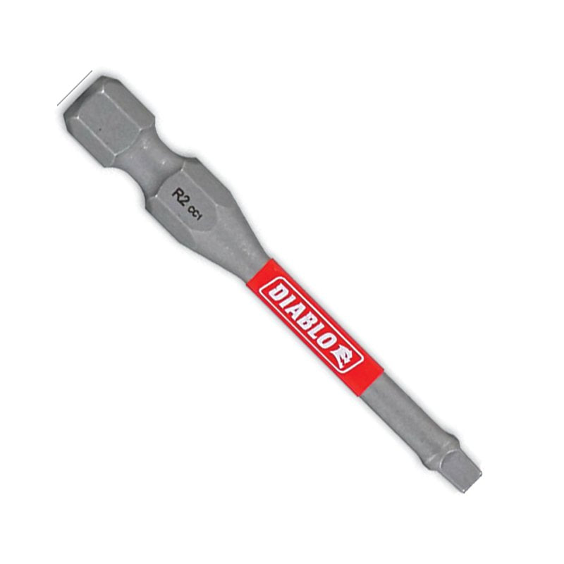 Diablo DSQ22P2 Drive Bit, #2 Drive, Square Drive, 1/4 in Shank, Hex Shank, 2 in L